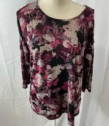 Ava James floral cold shoulder top size medium