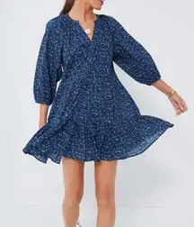 apiece apart mitte floral print blue mini dress