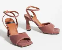 ANTHROPOLOGIE Women’s Angel Alarcón Puffy Ankle-Strap Heels Size 39 Dusty Pink