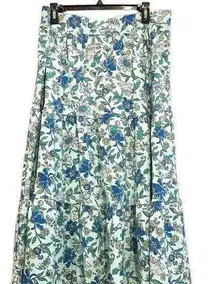 LAND’S END floral, tiered maxi skirt, plus size L (14-16)