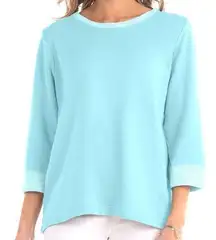 Fresh Produce Aqua Swimming Blue Sunset French Terry Sweatshirt Size XS