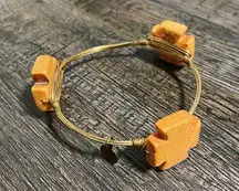 Bourbon & Bowties Orange Cross Stone Bangle Bracelet Jewelry