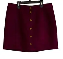 Old Navy faux suede purple button front mini skirt women 12