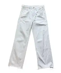 H&M High Waist Wide Leg Whit Jeans size 12 cream