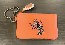 NWOT Vera Bradley Disney Sensational Minnie Mouse Zip ID Case Peach Keyring