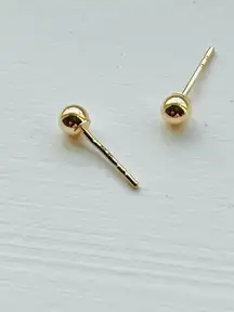 14K gold micro ball stud earrings