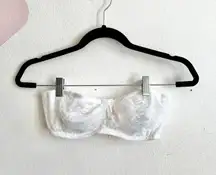 Dobreva White Lace Strapless Bra Bandeau Bridal Lingerie Y2K Coquette 36B