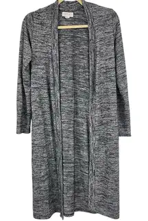 Velvet By Graham & Spenser Grey Marled Open Front Duster Cardigan Sweater S