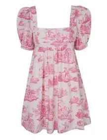 NWT Laura Ashley x Urban Outfitters Penelope In Red Pink Cherub Babydoll Dress M