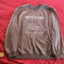 Swiftie Teacher Crewneck Sweatshirt Gray Era Taylor Music Classroom Size 1X
