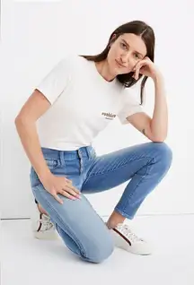 MADEWELL Petite Roadtripper Jeggings in Berrington Wash:Button Front Edition P29