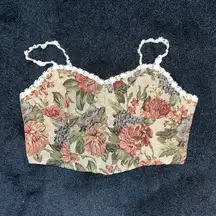 Floral Corset Zip Top