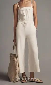 Daily Practice Anthropologie Wide Leg Jumpsuit White Ivory lounge