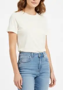 Allbirds Womens Cream Crew Neck T Shirt Basic Tee XS Made in Peru