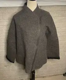 Beyond‎ Threads Grey Asymmetrical Side Zipper Jacket Medium
