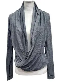 Lululemon Iconic Wrap Surplice Top Wee Stripe White Black Size 2 Lounge Active