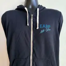 Marine Layer EABP All Star Navy Black Full Zip Hoodie‎ Womens Large Cozy Soft