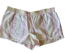 Gap Lightweight Cotton Pink White Strips Pull on Sleepwear Shorts SZ XS #2177