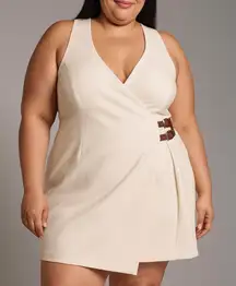 NWT Anthropologie Sleeveless Mini Dress‎ Faux Wrap Buckle Detail Sz XL