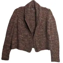 J.Jill Italian Yarn Chunky Open Cardigan Wool Alpaca Blend Shawl Collar Cropped