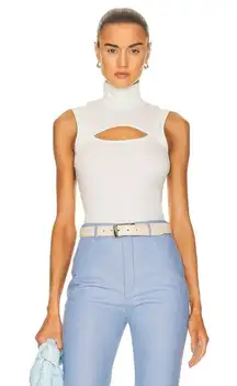 Rosetta Getty‎ Sleeveless Cutout Turtleneck in Mint