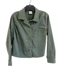 CAbi Green Utility Cotton Jacket Small Minimalist Military Style Streetwear