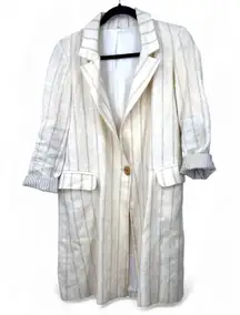 NWT FRAY I.D | M | Oversized Blazer Women Jacket Dress One Buttron Natural