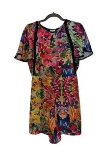 Chloe Oliver Anthropologie Floral Romper Size Small