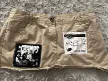 Laura Scott petite Tan Mini Skirt with Band Patches