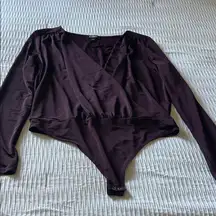 Express Deep Purple Wrap Bodysuit