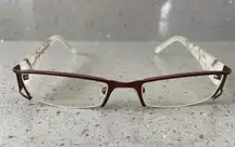 SOHO EYEGLASSES FRAMES ONLY Half RIM 49-18-135 Brown 6145 Rectangle Red