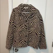 Chicos Design Zebra Tiger Animal Print Jacket Vintage