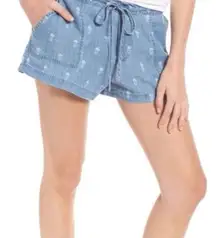 Rails Womens Chambray Comfy Pineapple Patterned Shorts Size Medium Denim Tie‎