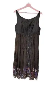 Whimsey goth late look boho sequin midi broomstick dress Large