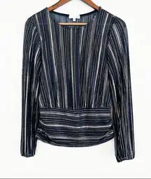 Ten Sixty Sherman sheer metallic blouson top Medium EUC