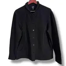 Vintage Eileen Fisher Textured Thermal Waffle Knit Button Up Barn Coat