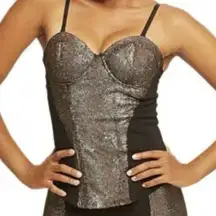 Nicki Minaj corset black and gold textured club wear size M