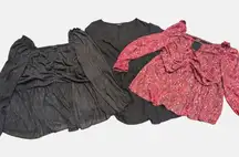 TORRID Lot 3 Womens PLUS 4 4X Flowy Chiffon Tops Shirts Career Dressy Wear