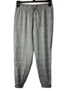 Walter Baker Plaid Drawstring Jogger Pant with Stripe Size Small