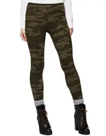 Sanctuary  Green Camo Printed Pull on Stretch Casual Grease Leggings Womens Small