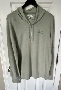 Vineyard Vines Long Sleeve Logo Fleece Mock Turtle Neck W Thumbholes size L