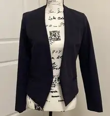 Slate & Willow Collarless Blazer-Navy Blue