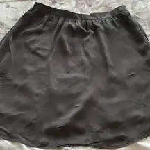 Graham & Spencer 100% silk black fit & flare lined mini skirt, size 10 made USA