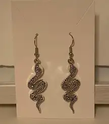 Silver Snake Earrings