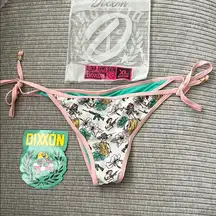 NWT Dixxon Aloha Arms Bikini Bottom XL pink and green swim