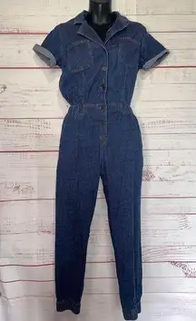 No Boundaries Women’s Cotton Denim Look Jumpsuit | Small