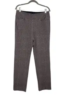 Soft Surroundings Brown Plaid Pull-on Dress Pants Size Medium Preppy Plaid Pants