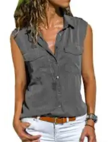 ModCloth Ark & Co Tops- small blouse (brown / green) - EUC