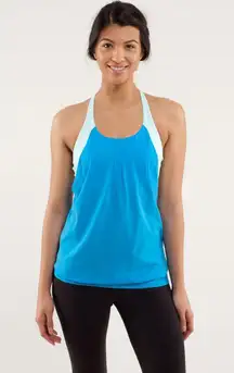 Lululemon Blue Practice Freely Tank with Built In Sports Bra