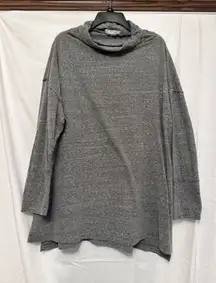 We The Free People‎ Tunic Size Medium Gray Mock Neck Long Sleeve Split Hem